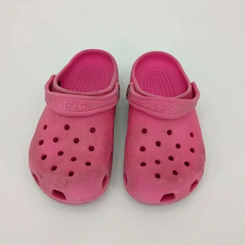 Crocs Classic Clog Hot Pink J3 Kids Youth Slip On Sandal Casual Comfort